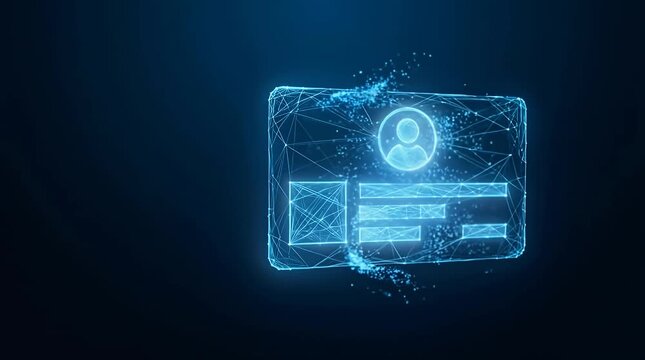 Futuristic Holographic ID Card Assembling with Glowing Details