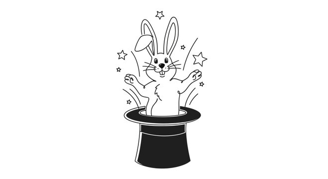 Rabbit in magic hat trick.