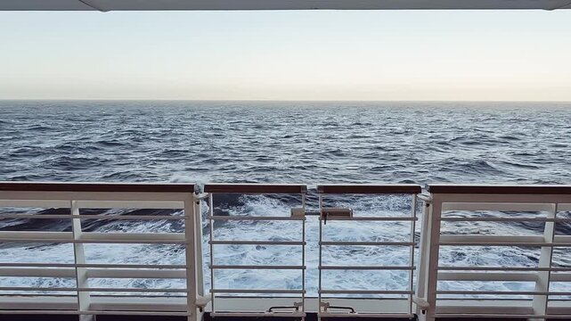 Sailing through endless shades of blue. Stunning ocean view from a cruise ship. 