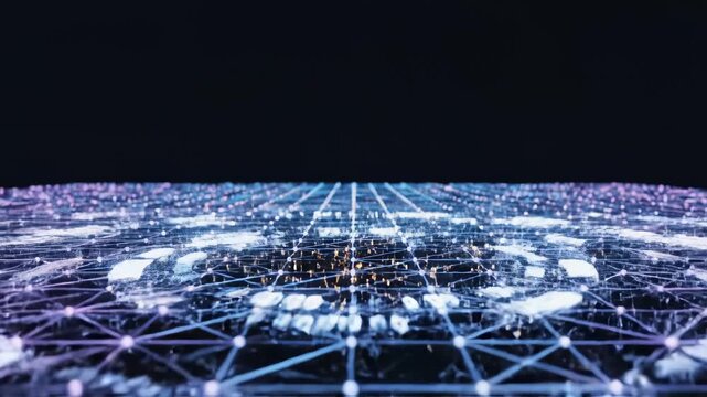 Golden Bitcoin coin on digital network symbolizing digital transformation and future innovation