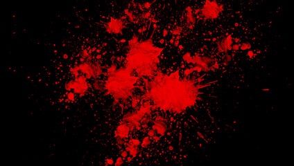 Manchas de pinturas roja sobre fondo negro, manchas de sangre. © Menorcaevo