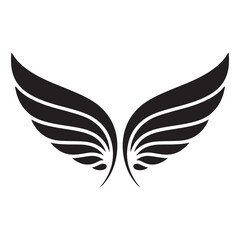 Fototapeta premium Black stylized angel wings with white detailing