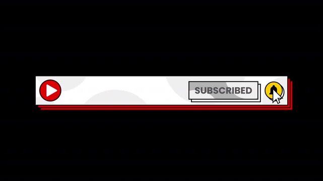 YouTube subscribe button, red play icon, subscribed label, social media symbol