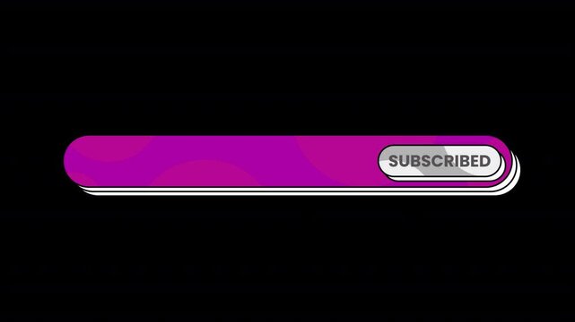 Subscribed button, pink icon, social media symbol, notification badge