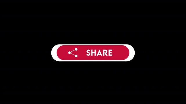 Share button, red share icon, social media button, white text