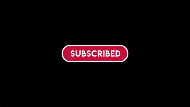 Subscribed button, red notification icon, white text, black background, subscription symbol