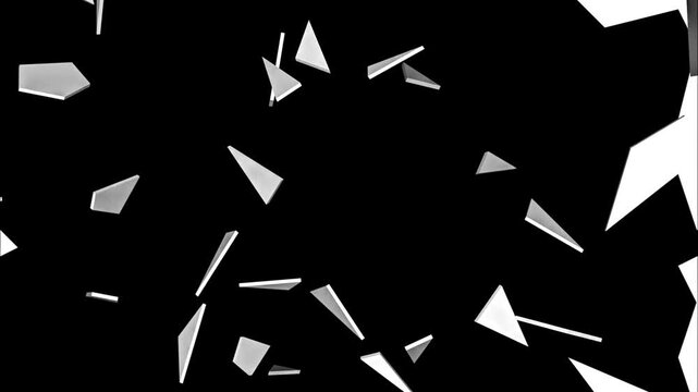 Realistic Wall Shattering, Glass Break and Destruction Animation. 3D Concrete Wall Exploding into Pieces with Chroma Key Background. Creative Cracking and Breaking Surface Transition