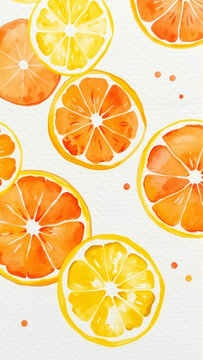 Orange drawing in watercolor style