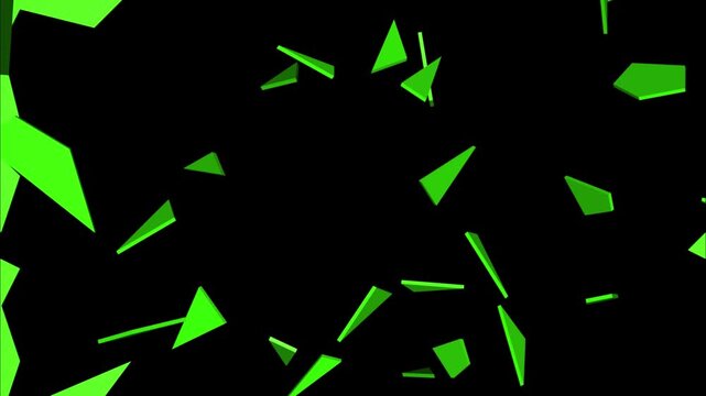 Realistic Green Screen Wall Shattering, Glass Break and Destruction Animation. 3D Concrete Wall Exploding into Pieces with Chroma Key Background. Creative Cracking and Breaking Surface Transition