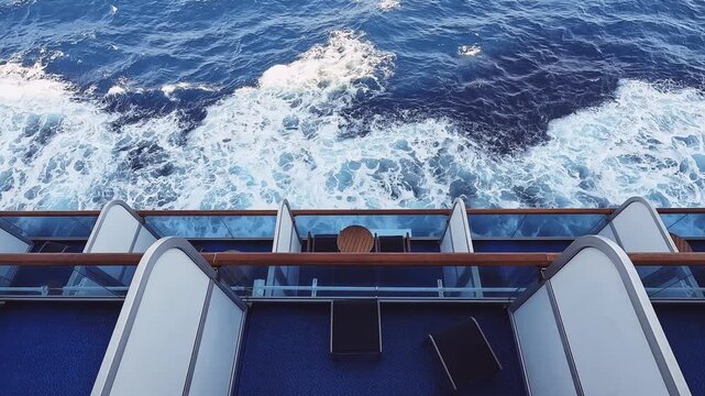 Sailing through endless shades of blue. Stunning ocean view from a cruise ship. 