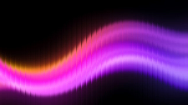Abstract neon light wave background for music and technology design, colorful gradient