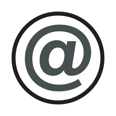 Obraz premium Minimalist At Symbol Icon Inside Circular Frame for Email Contact and Digital Communication Design