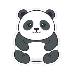 Obraz premium Cute Female Panda Bear Character with Eyelashes Vector Illustration Design for Childrens Stationery and Mascot Design