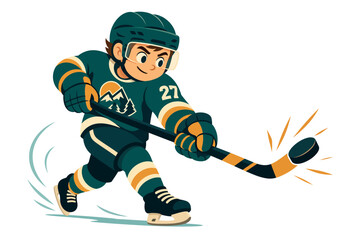 Boy Playing Ice Hockey. © penguasa
