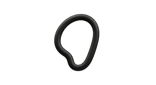 Abstract black irregular circular shape on white background