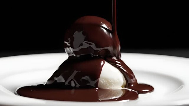 Delicious chocolate icecream dessert with creamy texture and sweet flavor, a tasty summer refreshment