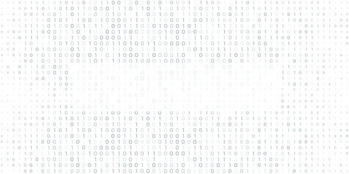 Futuristic human silhouette composed of glowing binary code and network speed lines in dark teal and electric blue