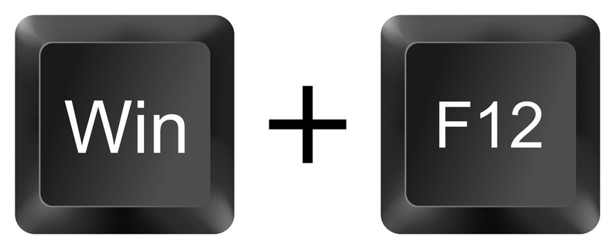 win f12 computer keyboard shortcut key button 3d icon symbol sign isolated on white background