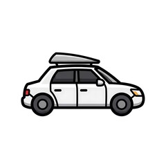 Obraz premium Black and white toy model car on white background.