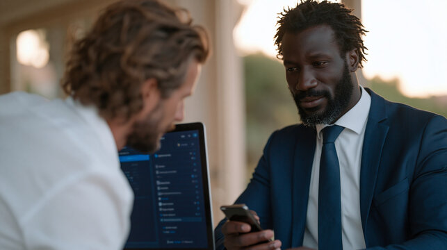 Two-factor authentication setup process shown as IT administrator guides new employee through mobile authenticator app enrollment at onboarding workstation, corporate security training environment, 