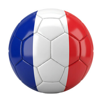 France flag soccer ball for sports championship match or game celebration, represents national football team patriotic soccer equipment for fans.