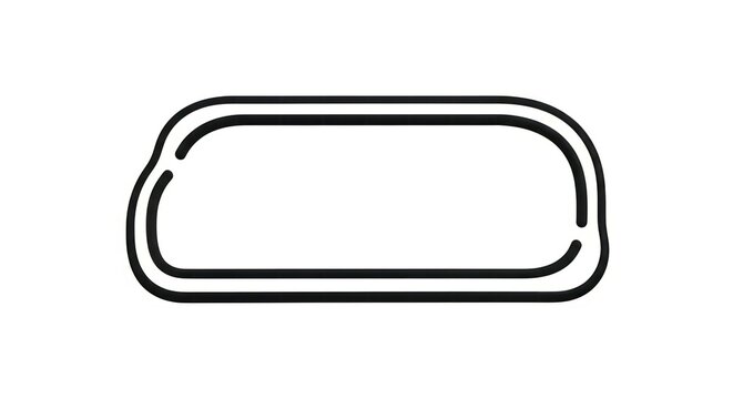 Minimalist black rounded rectangular frame on white background