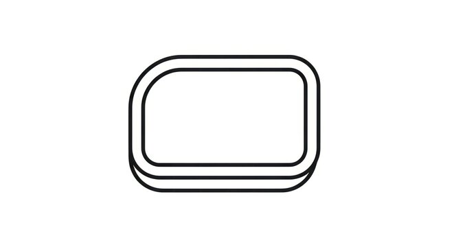 Minimalist black outline of a rounded rectangle frame