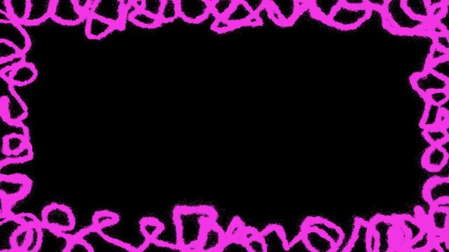 Scribble Doodle Line Frame Background Loop - vivid color