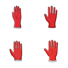 Obraz premium Red Household Gloves Set for Cleaning and Protection