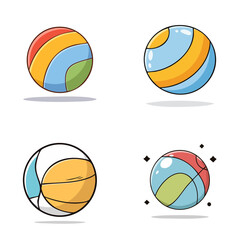 Obraz premium Colorful Sports Balls Set Isolated on White Background Vector Illustration