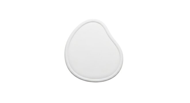 Simple white organic blob shape icon