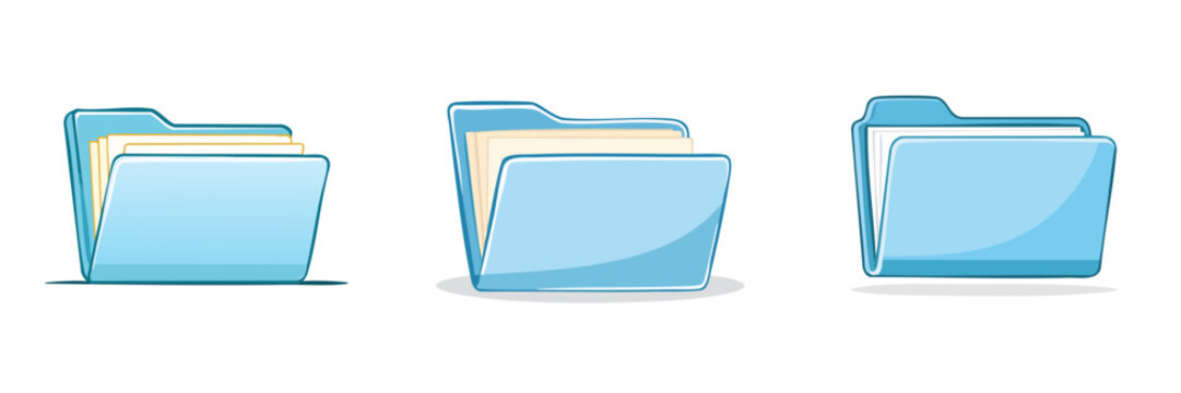 Set of blue document folders organized for efficient data management