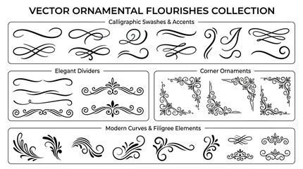 A collection of vector ornamental flourishes and calligraphic swashes for design and decoration , jpg, vector icons sets, png, © PYARA