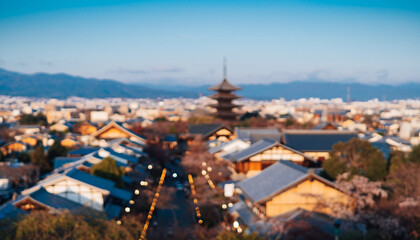 Fototapeta premium ぼやけた日本の古都のイメージ画像 京都・奈良