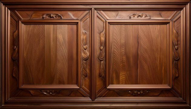 luxury wood paneling background or texture highly crafted classic traditional wood paneling with a frame pattern often seen in courtrooms premium hotels and law offices