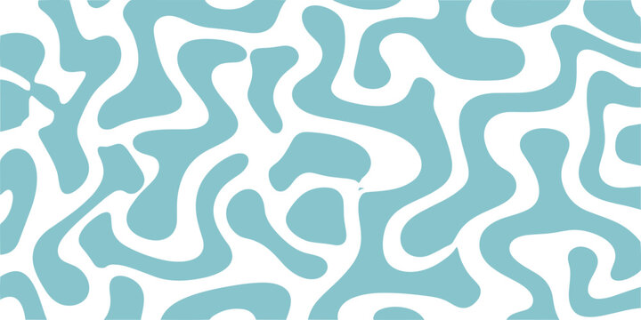 Organic blue fluid shapes creating abstract wavy pattern texture over transparent grid substrate