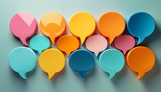 colorful speech bubbles on a clean minimalist background for effective communication and dialogue