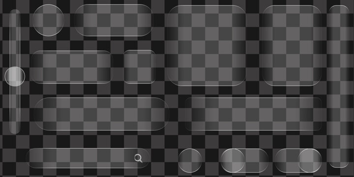 Wireframe Ui kit template with checkered background. Glass morphism vector illustration