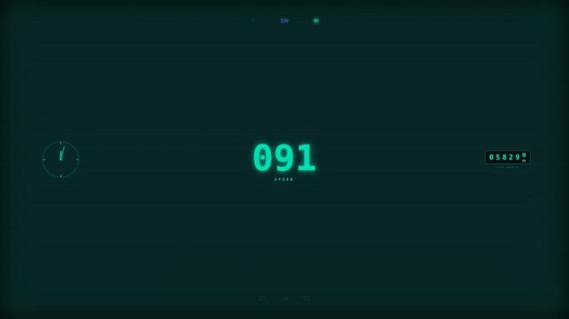 Dynamic motion of digital numbers displaying changing numerical values in a futuristic digital interface.