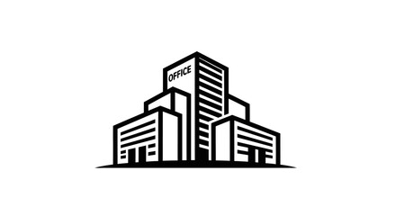 Fototapeta premium Modern office building vector illustration for business concepts and design