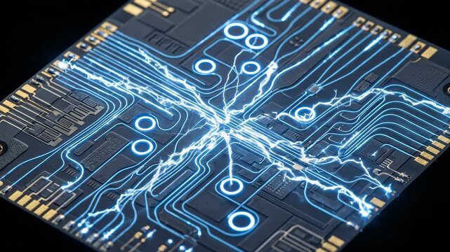 Silicon Photonic Integrated Circuit Light Waveguide Chip Scientific Visualization