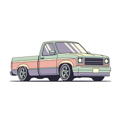 Fototapeta premium Classic Pickup Truck Illustration - Vector Graphic Design
