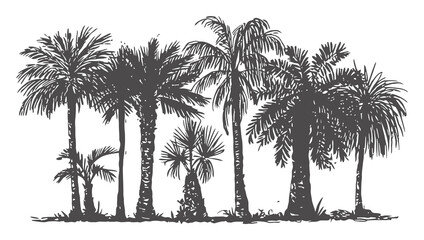 Silhouette of a tropical palm tree grove © Batter stock