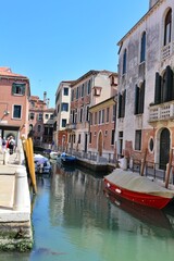 Obraz premium Rio delle Torreselle (canal) in the Dorsoduro district of Venice, Italy