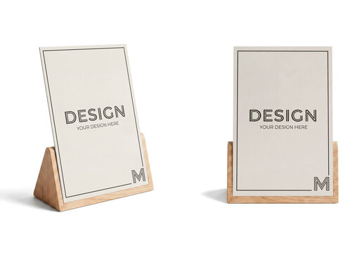 Vertical Table Tent Card Displayed Mockup