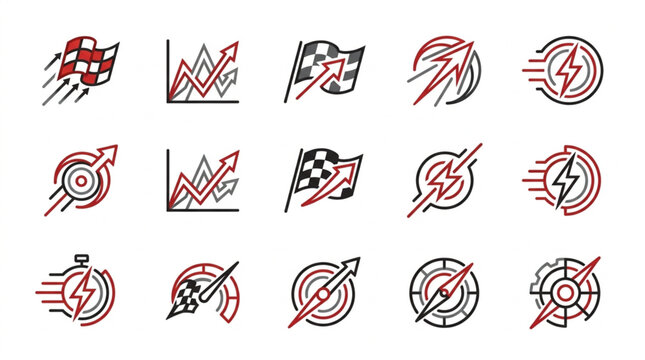 Dynamic Speed and Energy Vector Icons