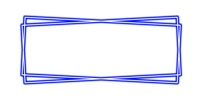 Blue geometric border frame with rectangular notches and white space keywords: blue, frame isolated on a transparent background