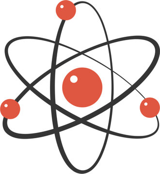 Atom science symbol illustration featuring atomic structure physics education and modern technology vector artwork design collection