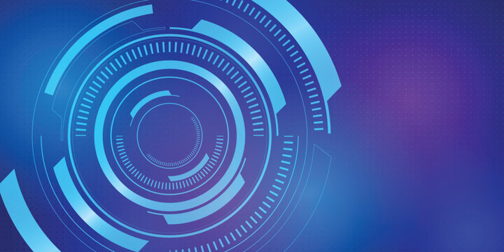 Concentric Circles Pattern With Blue Gradient Background