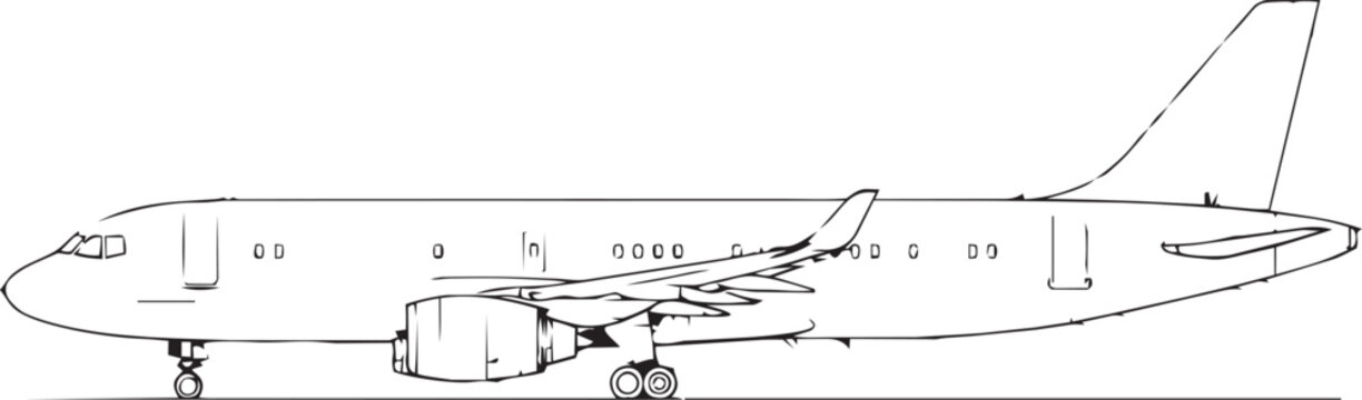 Airplane side view illustration